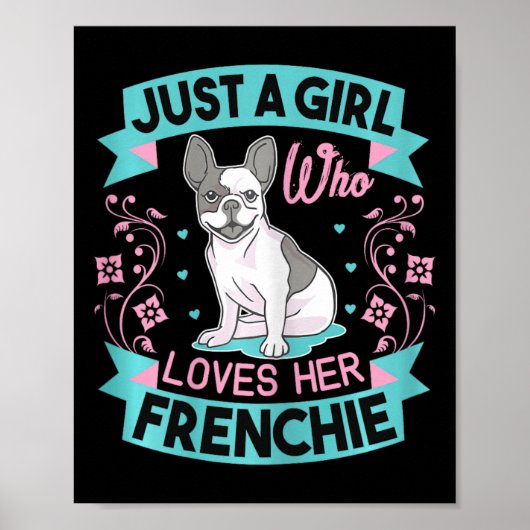 Ein Mädchen, das ihren französischen Bulldoggen Li Poster (Vorne)