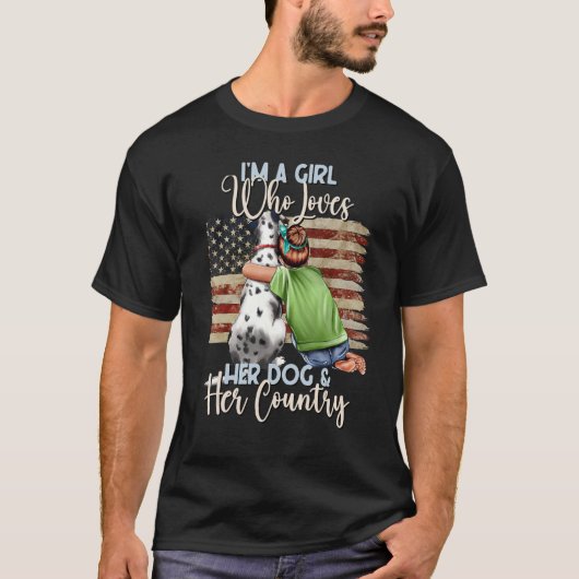 Ein Mädchen, das ihren Hund Liebe, und Amerika, de T-Shirt (Vorderseite)