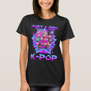 Ein Mädchen, das k-pop Kids Mädchen k-pop Geburtst T-Shirt