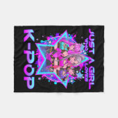 Ein Mädchen, das K-Pop liebt, Kinder Mädchen K-Pop Fleecedecke (Vorderseite (Horizontal))