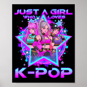 Ein Mädchen, das K-Pop liebt, Kinder Mädchen K-Pop Poster