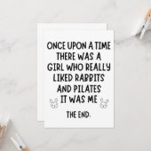 Ein Mädchen, das Kaninchen und Pilates wirklich mo Karte (Vorderseite/Rückseite Beispiel)