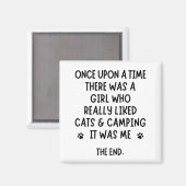 Ein Mädchen, das Katzen & Camping wirklich mochte. Magnet (Vorderseite/Rückseite)