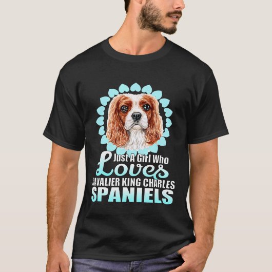 Ein Mädchen, das Lieben Cavalier King Charles Span T-Shirt (Vorderseite)