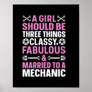 Ein Mädchen, das mit einem Mechaniker verheiratet Poster