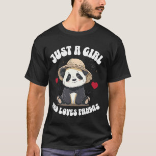 Ein Mädchen, das Pandas mit Hats Lo Lieben T-Shirt
