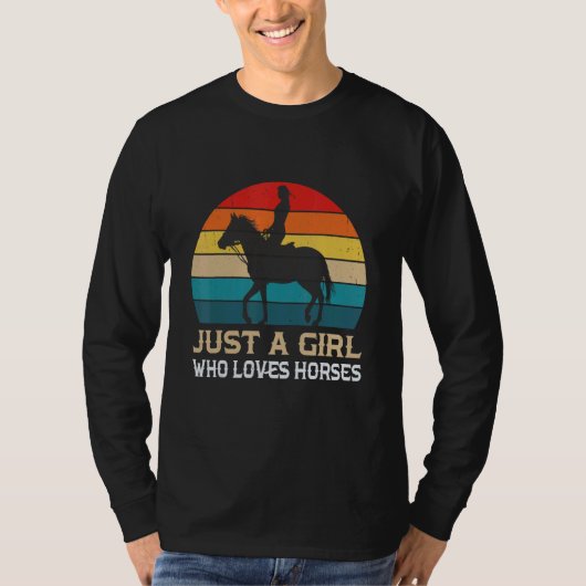 Ein Mädchen, das Pferde Lieben T-Shirt (Vorderseite)