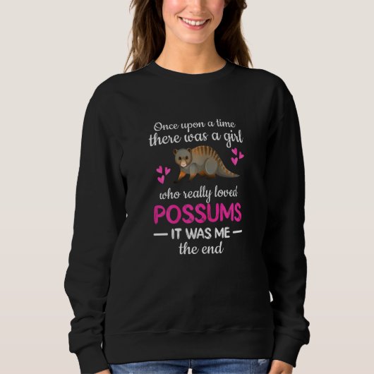 Ein Mädchen, das Possum Opossum wirklich Liebe Sweatshirt (Vorderseite)