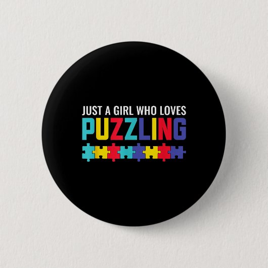 Ein Mädchen, das Rätsel-Rätsel-Horror liebt Button (Vorderseite)