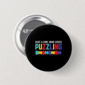 Ein Mädchen, das Rätsel-Rätsel-Horror liebt Button (Vorne & Hinten)
