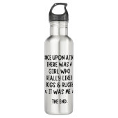 Ein Mädchen, das Rugby und Hunde wirklich mochte. Edelstahlflasche (Vorderseite)