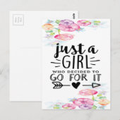 Ein Mädchen, das sich entschieden hat, es zu kaufe Postkarte (Vorne/Hinten)