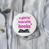 Ein Mädchen, das sich in Bücher verliebt hat Button (Beispiel)