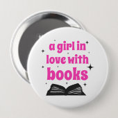 Ein Mädchen, das sich in Bücher verliebt hat Button (Vorne & Hinten)