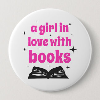 Ein Mädchen, das sich in Bücher verliebt hat Button