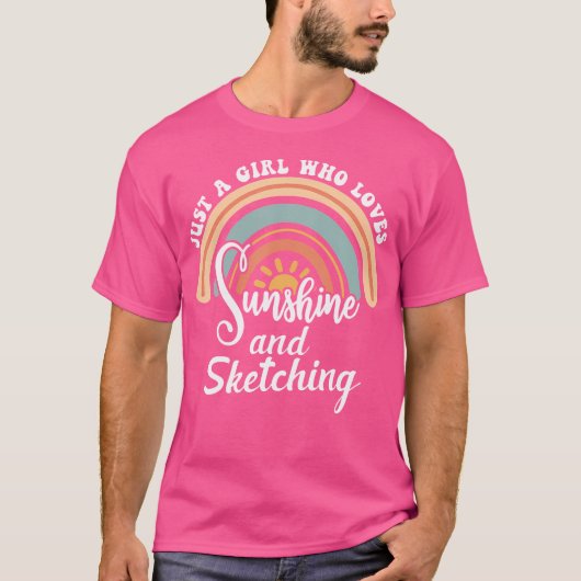 Ein Mädchen, das Sonnenschein und Skizzen Liebe T-Shirt (Vorderseite)