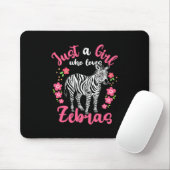 Ein Mädchen, das Zebras und Blume Liebe Mousepad (Mit Mouse)