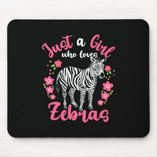 Ein Mädchen, das Zebras und Blume Liebe Mousepad (Vorne)