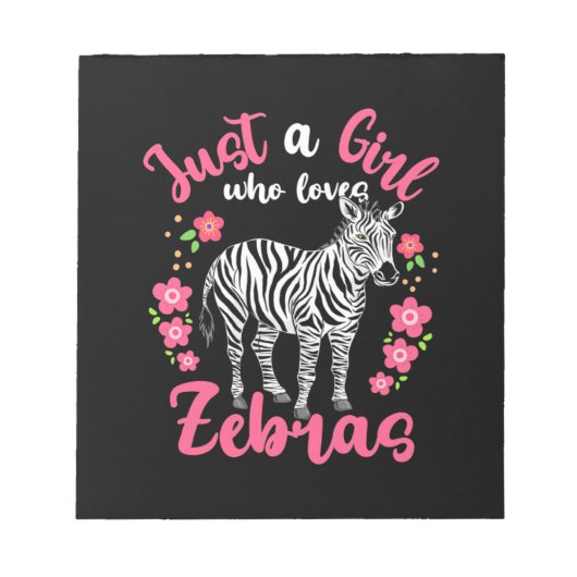 Ein Mädchen, das Zebras und Blume Liebe Notizblock (Vorderseite)