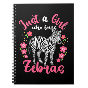 Ein Mädchen, das Zebras und Blume Liebe Notizblock