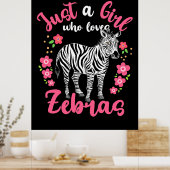 Ein Mädchen, das Zebras und Blume Liebe Poster (Küche)