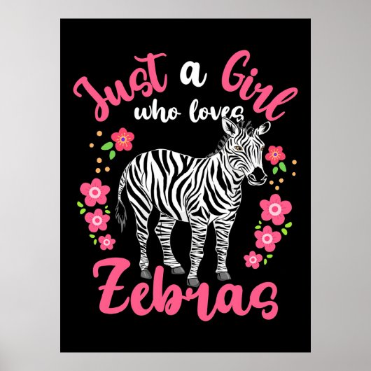 Ein Mädchen, das Zebras und Blume Liebe Poster (Vorne)