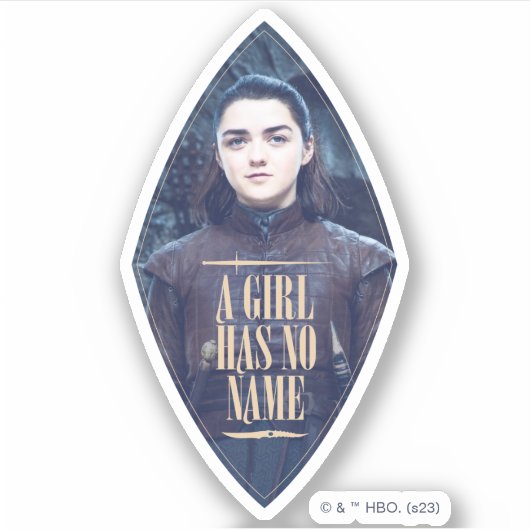 "Ein Mädchen hat keinen Namen" Arya Stark Graphic Aufkleber (Vorderseite)