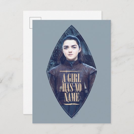 "Ein Mädchen hat keinen Namen" Arya Stark Graphic Postkarte (Vorne/Hinten)