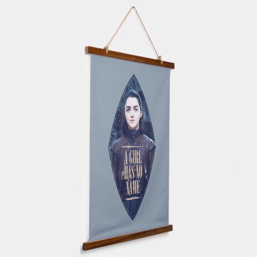 "Ein Mädchen hat keinen Namen" Arya Stark Graphic Wandteppich Mit Holzrahmen (Gewinkelt)