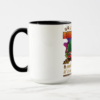 Ein Mädchen ihre Grenzkollie und ihr Camper Hund l Tasse