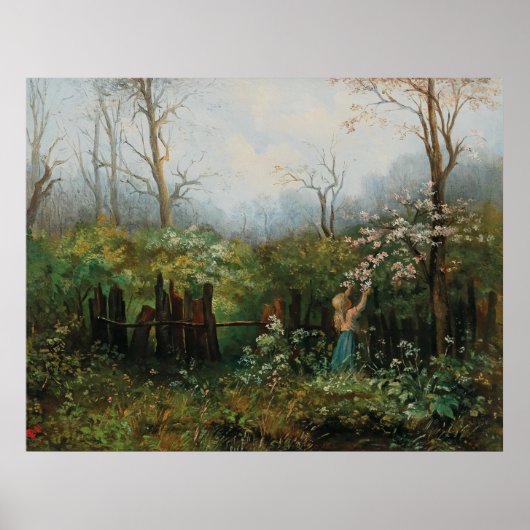 Ein Mädchen im Garten - Olga Wisinger-Florian Poster (Vorne)