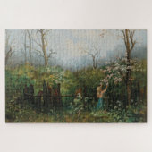 Ein Mädchen im Garten - Olga Wisinger-Florian Puzzle (Horizontal)