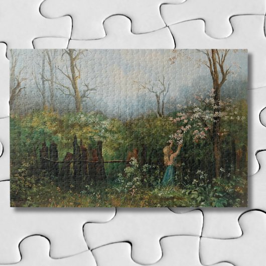 Ein Mädchen im Garten - Olga Wisinger-Florian Puzzle