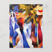 Ein Mädchen im Grünen von August Macke Postkarte (Vorderseite)