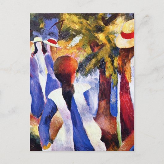 Ein Mädchen im Grünen von August Macke Postkarte (Vorderseite)