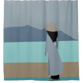 Ein Mädchen im Regen Duschvorhang (Vorderseite)