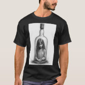 Ein Mädchen in der Flasche, Kunstwerk, Bleistiftku T-Shirt (Vorderseite)