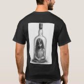 Ein Mädchen in der Flasche, Kunstwerk, Bleistiftku T-Shirt (Rückseite)