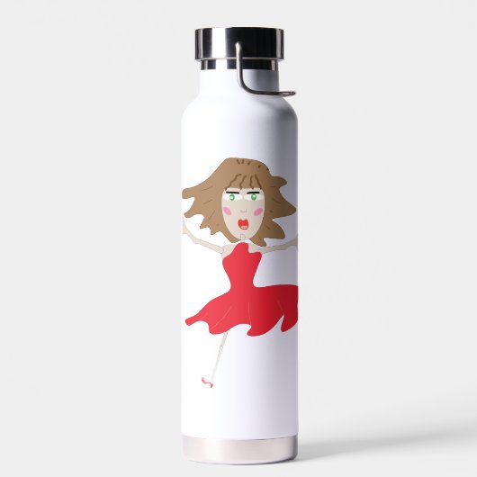ein Mädchen in einer roten Flasche (Links)