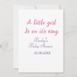 Ein Mädchen ist auf dem Weg Baby Shower Pink Name Einladung