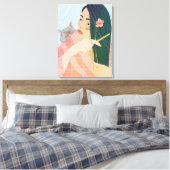 ein Mädchen kämmt sich die langen Haare Leinwanddruck (Insitu (Schlafzimmer))