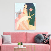 ein Mädchen kämmt sich die langen Haare Leinwanddruck (Insitu (Wohnzimmer))