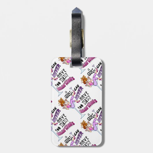 Ein Mädchen kann nie zu viele MARTINIS haben Gepäckanhänger (Rückseite vertikal)