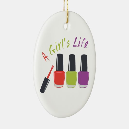 Ein Mädchen-Leben Keramik Ornament (Rechts)