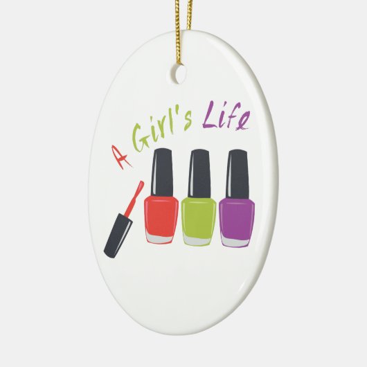 Ein Mädchen-Leben Keramik Ornament (Links)