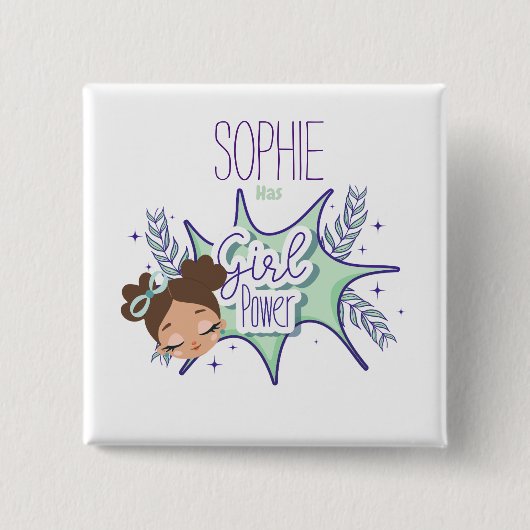 Ein Mädchen lila machen Button (Vorderseite)