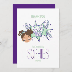 Ein Mädchen lila machen, danke Karte