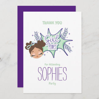 Ein Mädchen lila machen, danke Karte