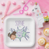 Ein Mädchen lila machen Pappteller (Party)