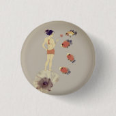 Ein Mädchen mit Blume Button (Vorderseite)